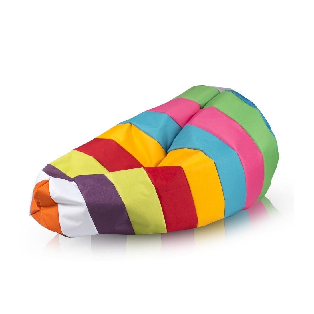 POUF SACCO L PATCHWORK RIGHE ECOPELLE