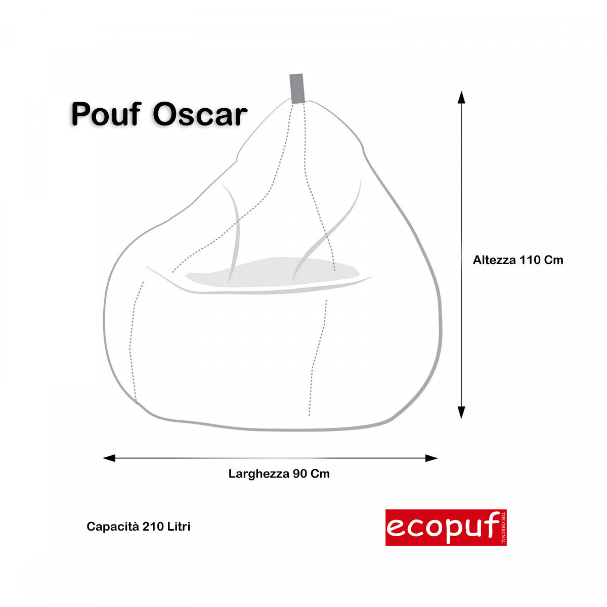 POLTRONA POUF SACCO OSCAR MODERN POLIESTERE