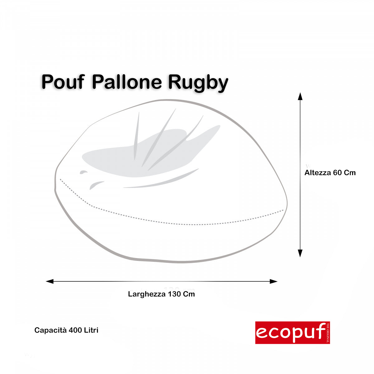 POUF PALLONE RUGBY