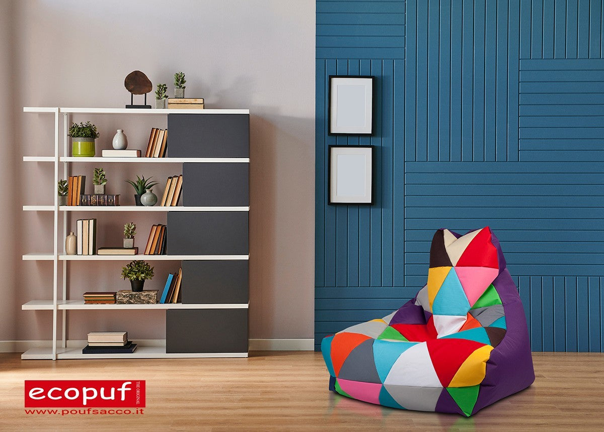 POUF POLTRONA SACCO SEDUTA KEIKO S PATCHWORK ECOPELLE