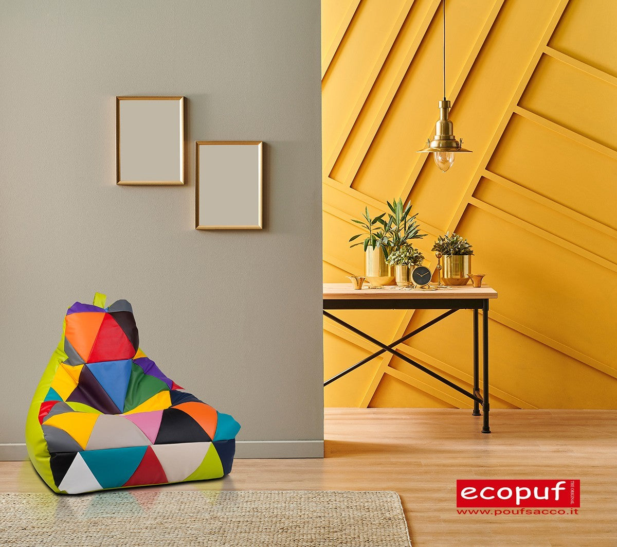 POUF POLTRONA SACCO SEDUTA KEIKO S PATCHWORK ECOPELLE