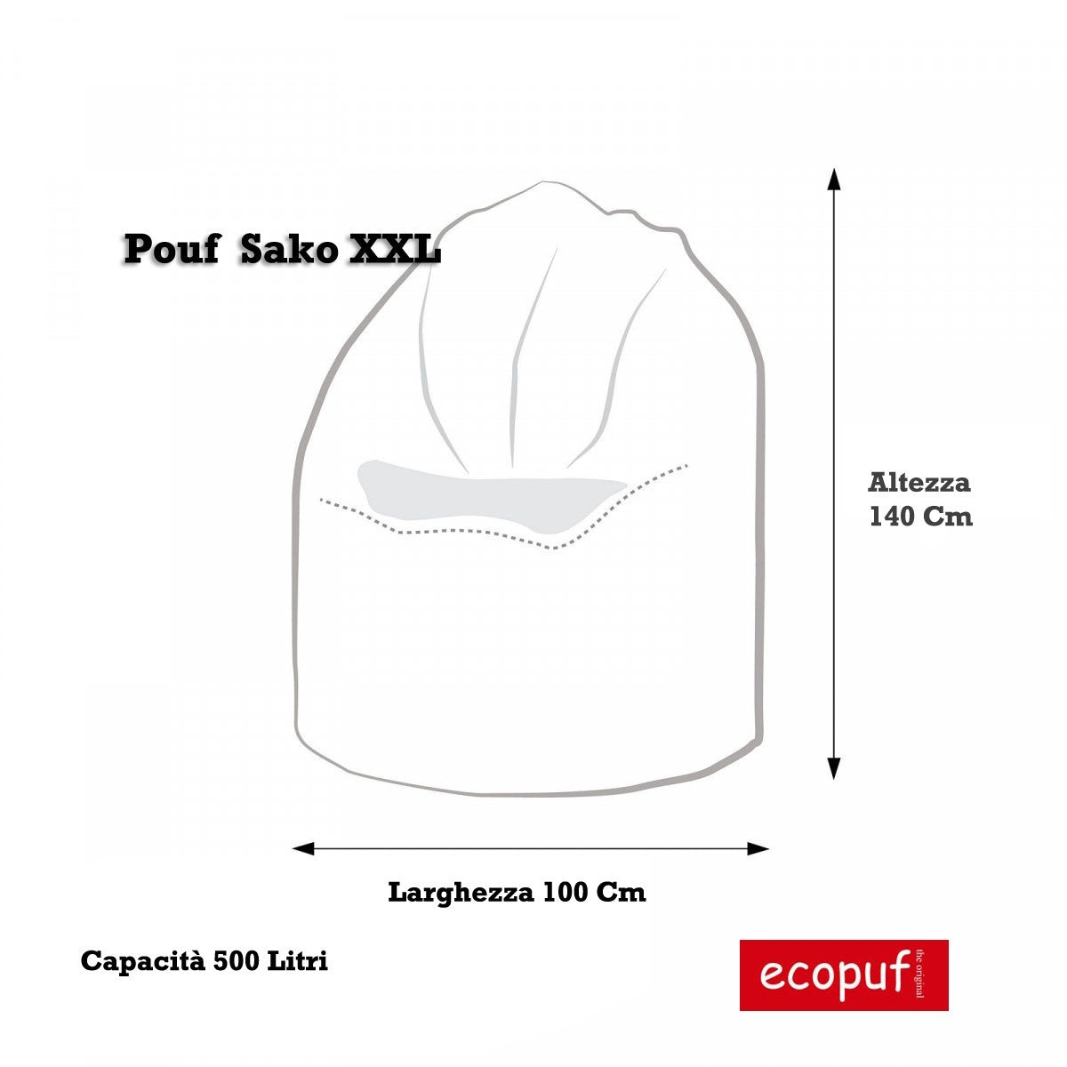 COVER POUF SACCO XXL ECOPELLE
