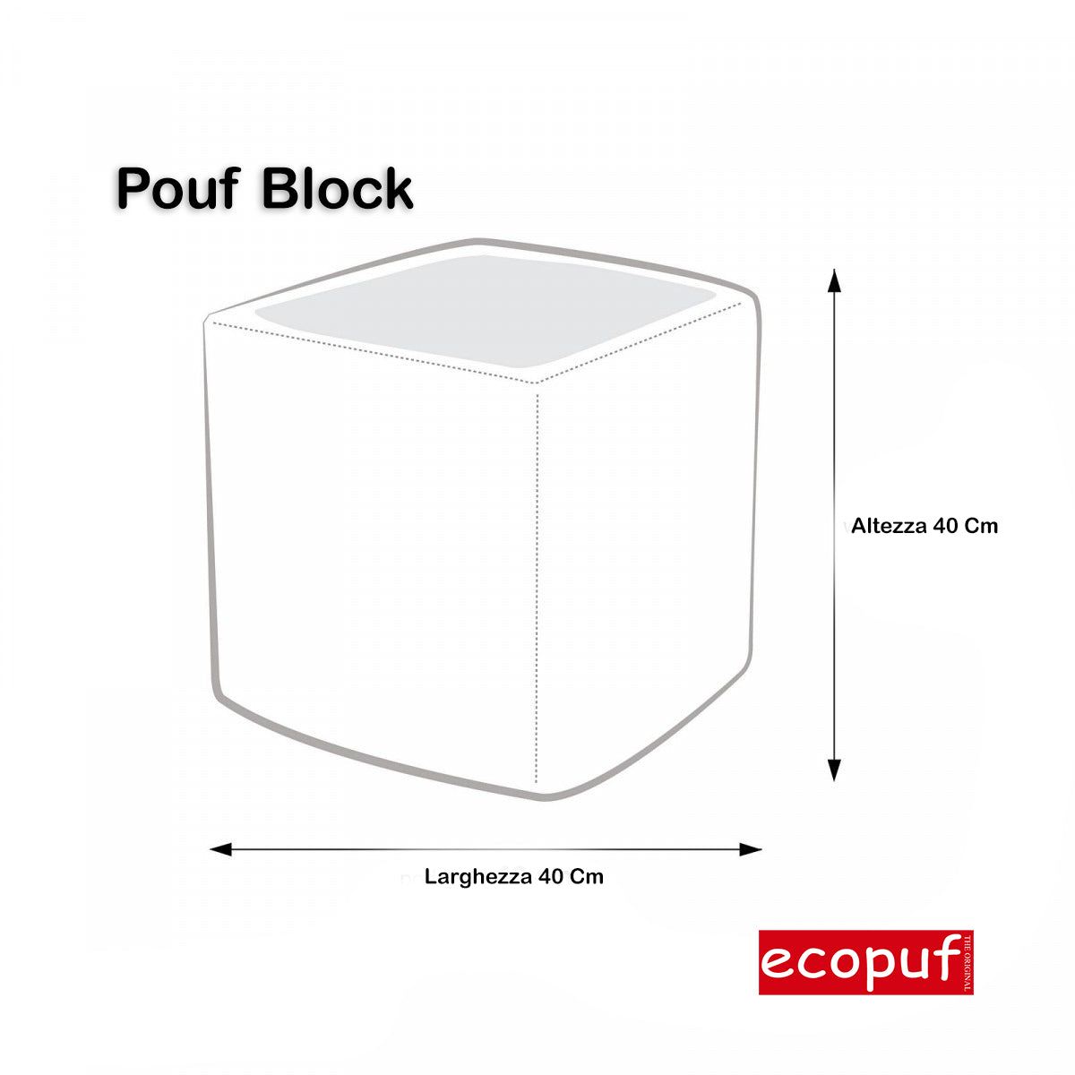 POUF POGGIAPIEDI QUADRATO 40X40 ECOPELLE