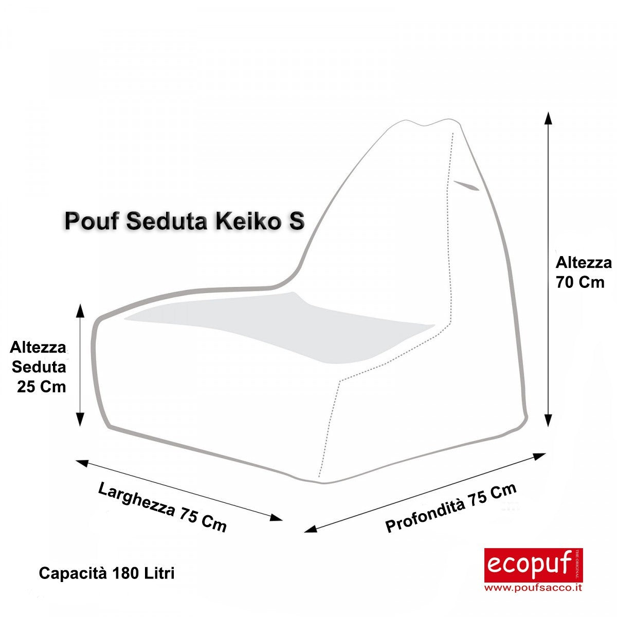 POLTRONA SACCO POUF KEIKO S SEDUTA IN VELLUTO