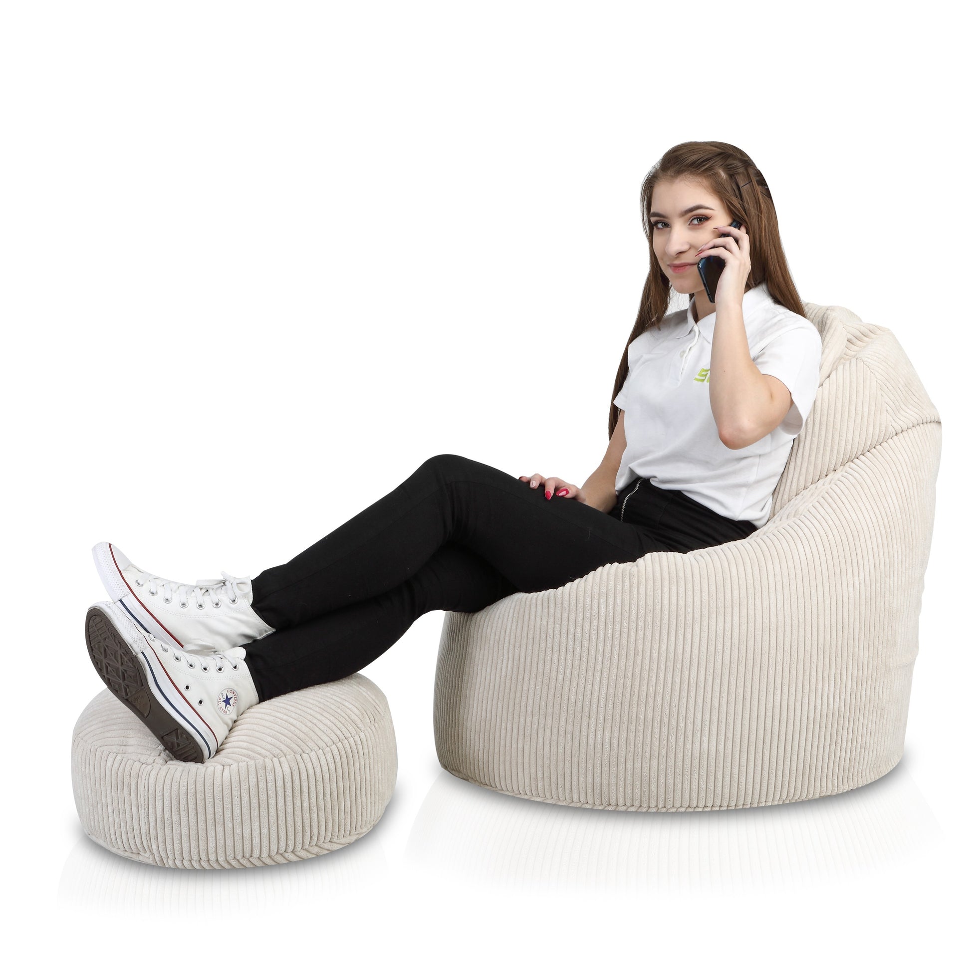 POLTRONA SACCO POUF YOKO SEDUTA IN VELLUTO