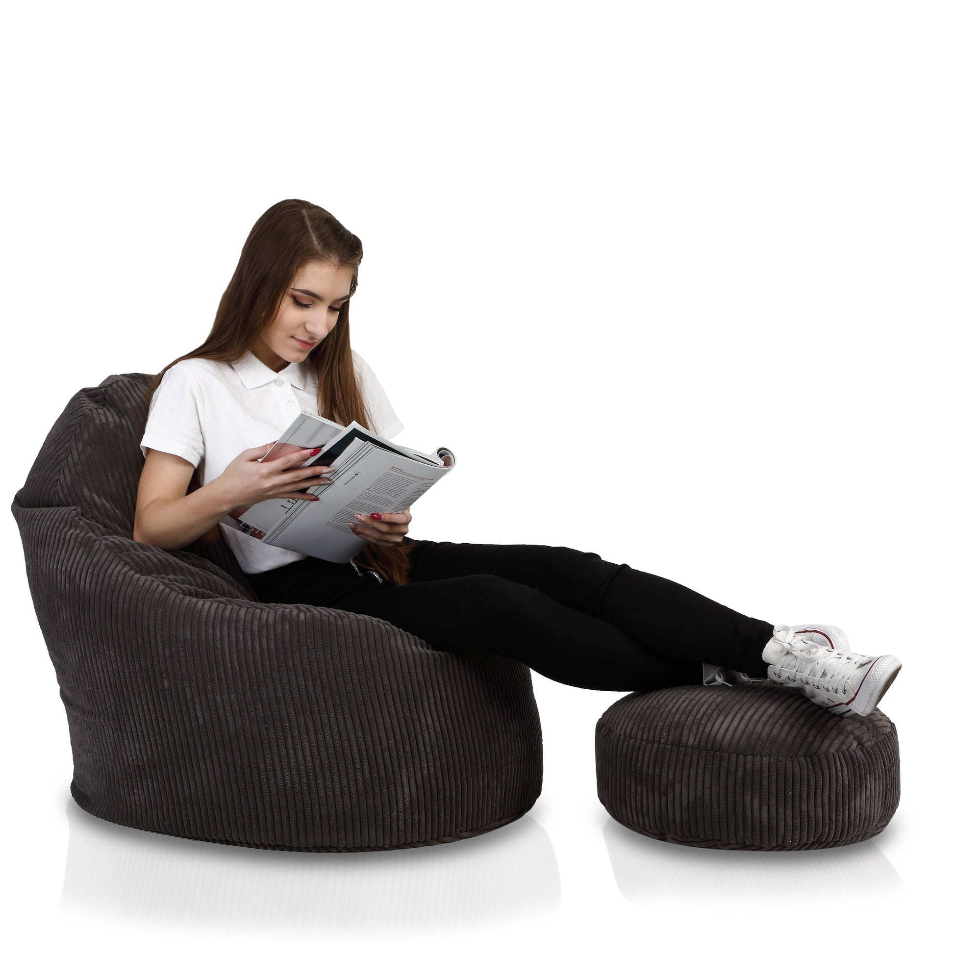 POLTRONA SACCO POUF YOKO SEDUTA IN VELLUTO