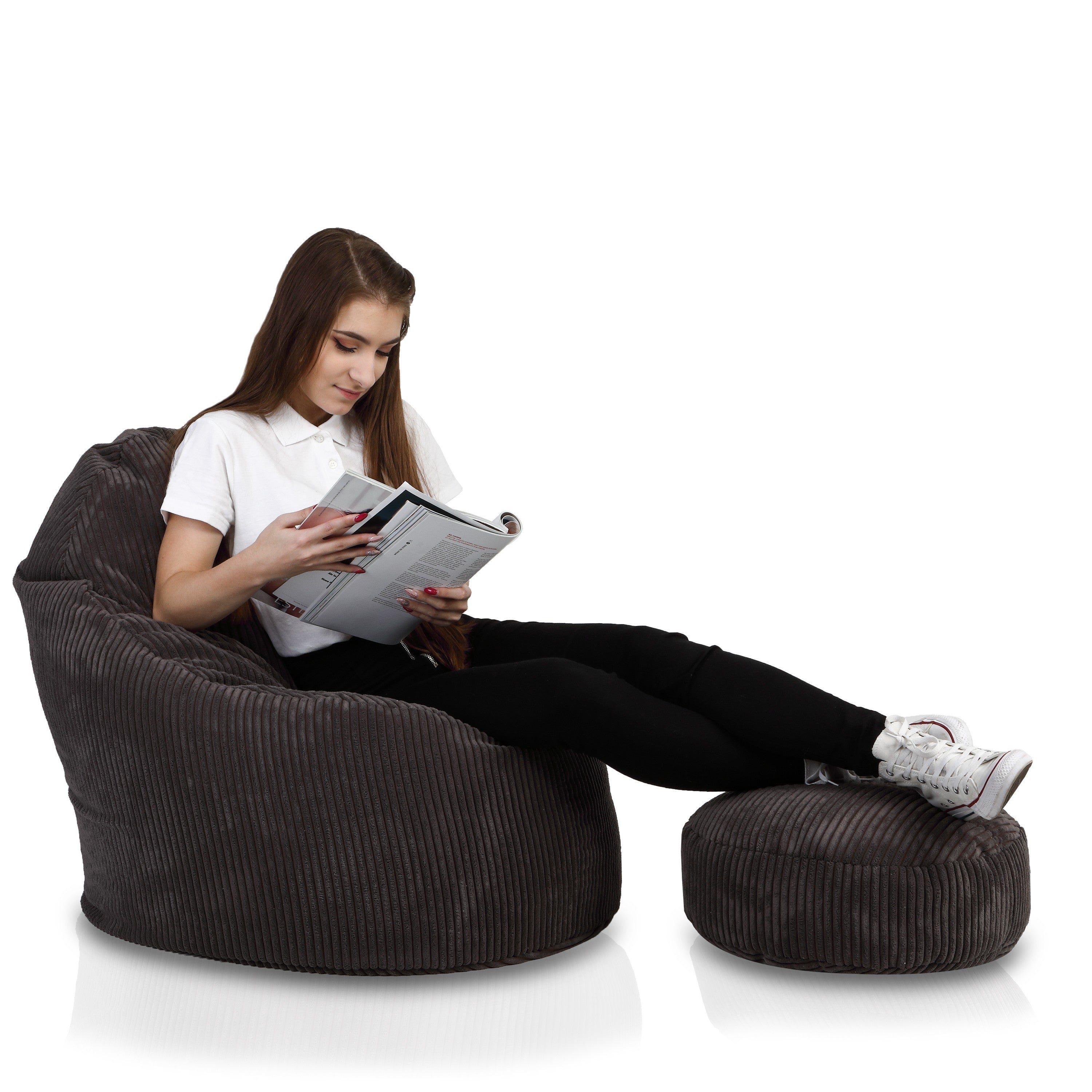 POLTRONA SACCO POUF YOKO SEDUTA IN VELLUTO