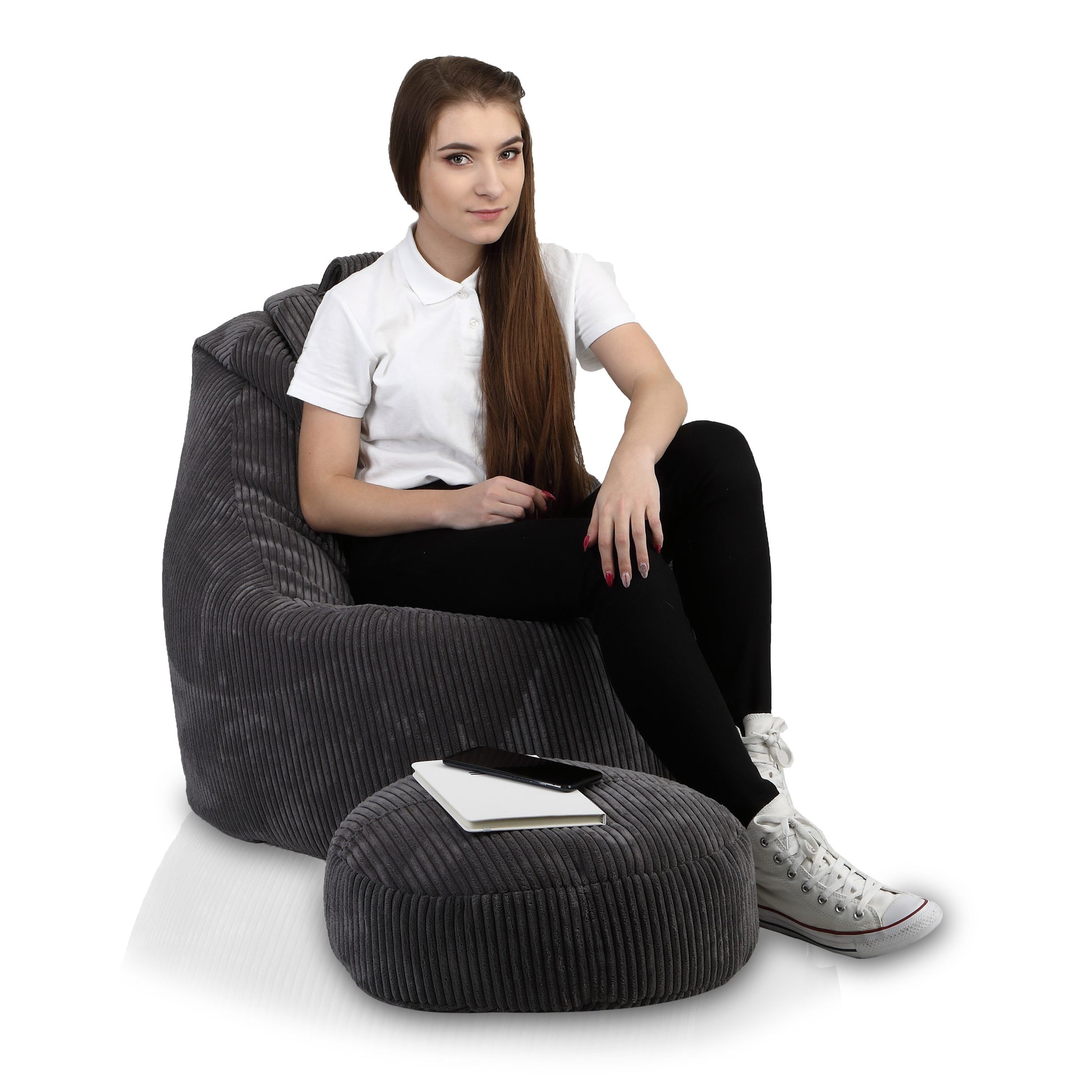 POLTRONA SACCO POUF YOKO SEDUTA IN VELLUTO