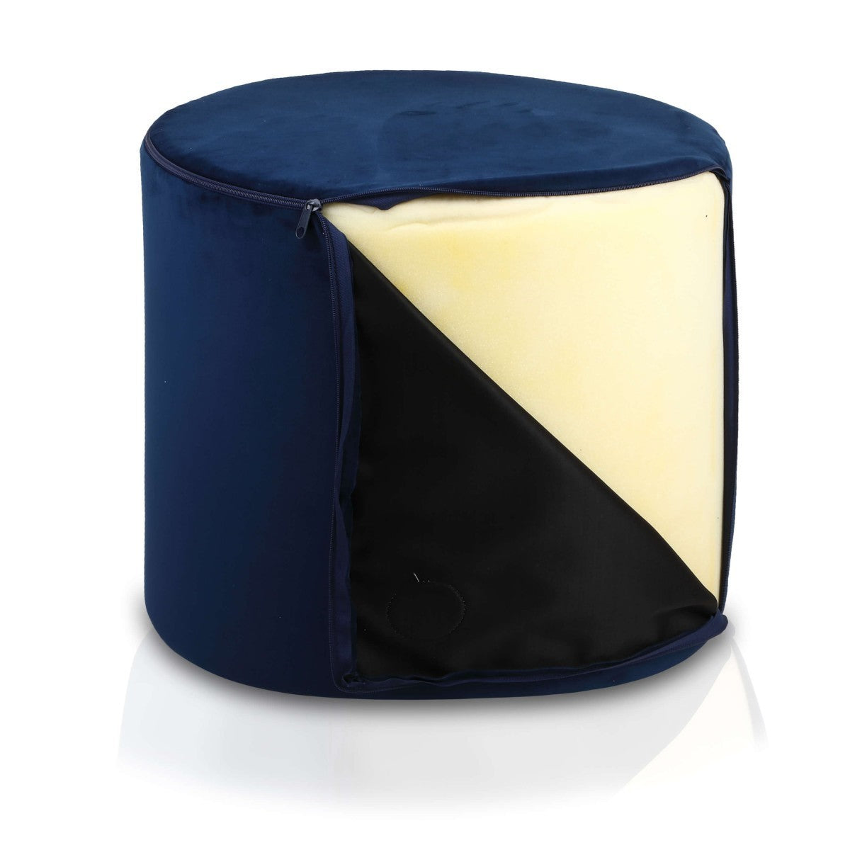 POUF CILINDRO PELLE DI MUCCA NATURALE 40X50