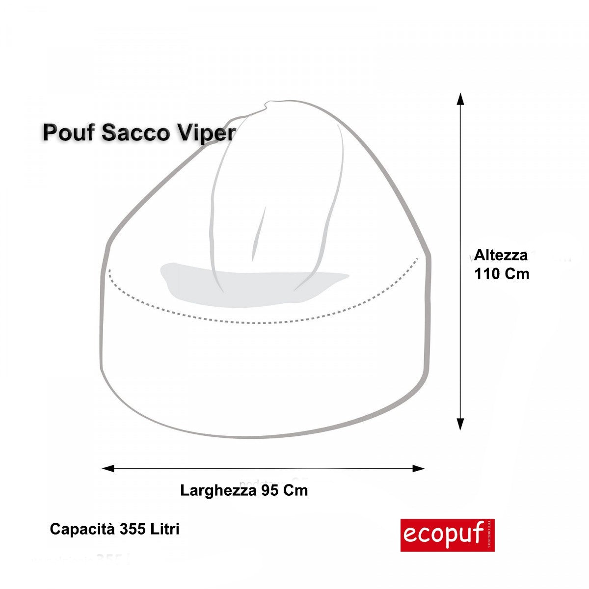 COVER POUF POLTRONA SACCO VIPER POLIESTERE