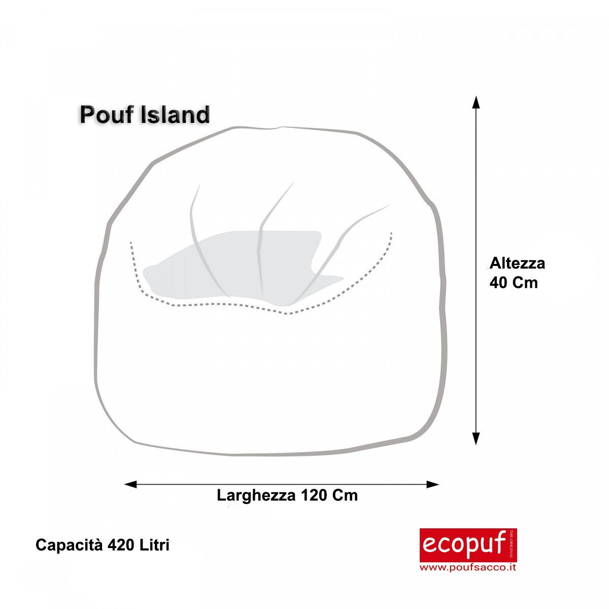 COVER POUF ROTONDO MORBIDO ISLAND ECOPELLE