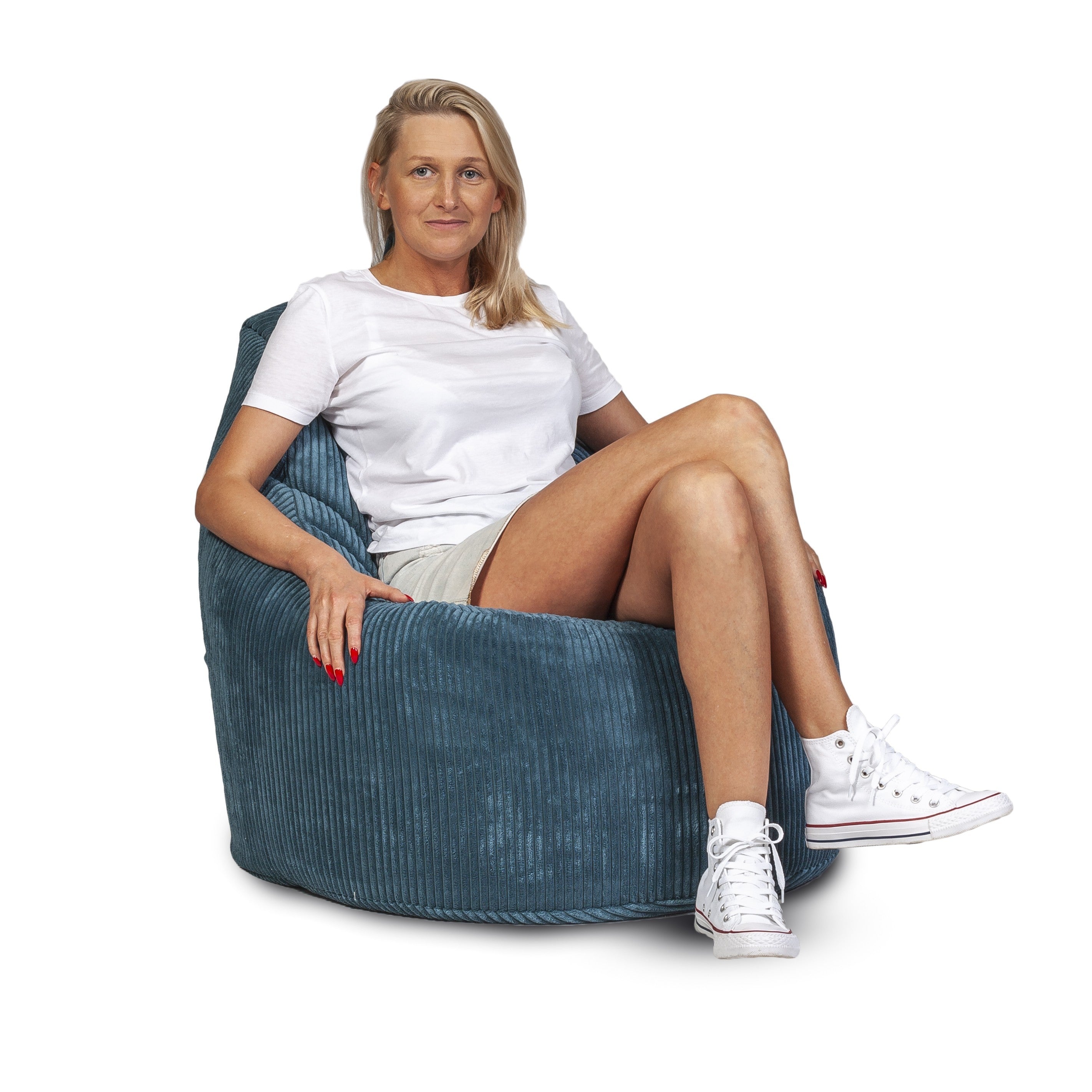 POLTRONA SACCO POUF YOKO SEDUTA IN VELLUTO