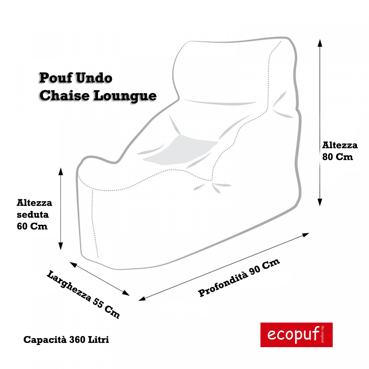 COVER POUF CHAISE LOUNGUE UNDO POLIESTERE