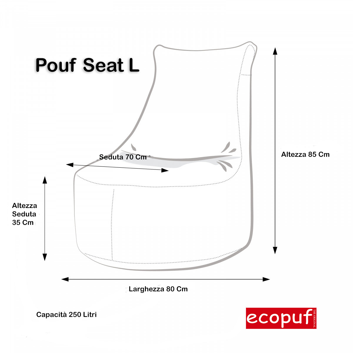 COVER POUF POLTRONA SACCO SEDUTA L ECOPELLE CON SCHIENALE ALTO