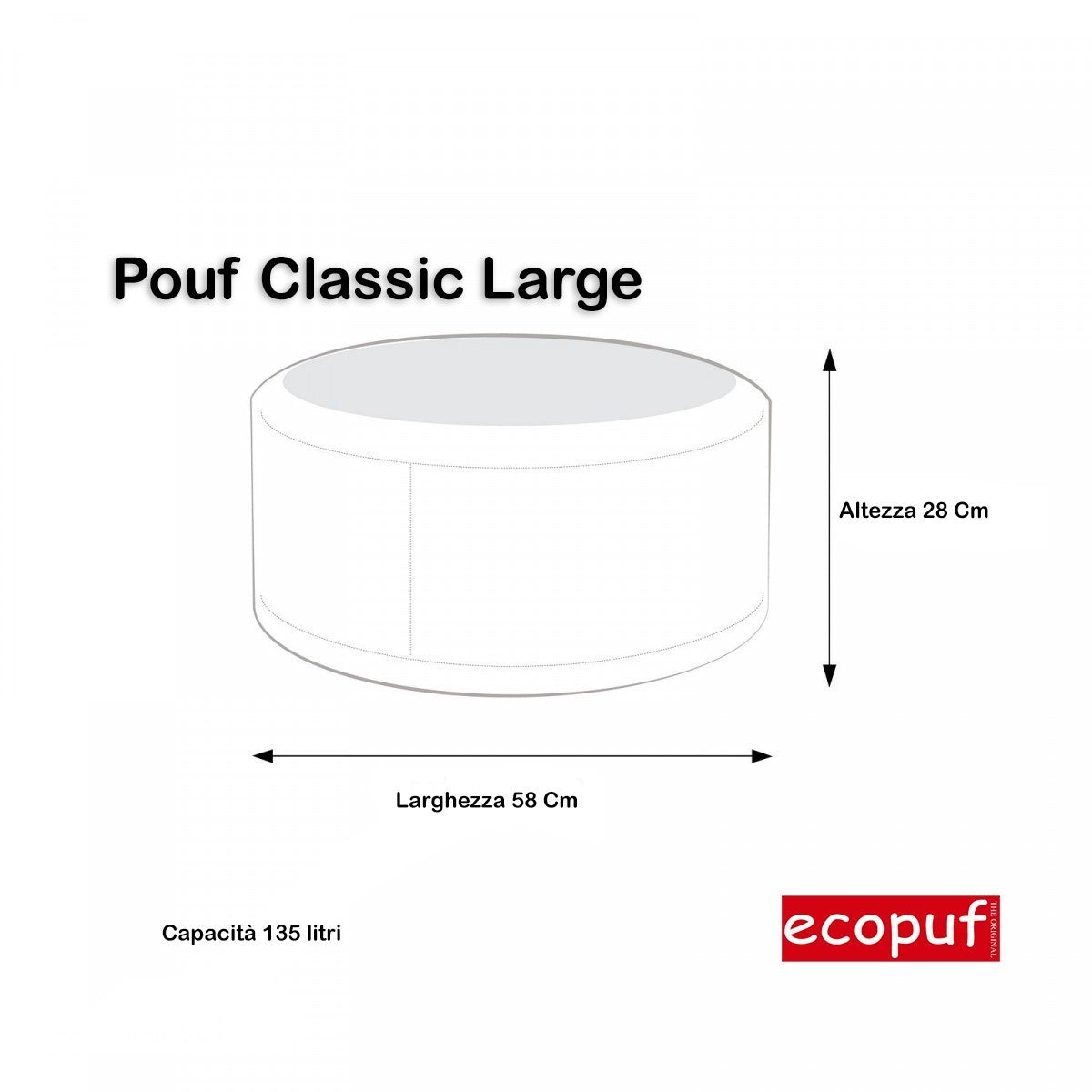 POUF ROTONDO CLASSIC L POGGIAPIEDI ECOPELLE