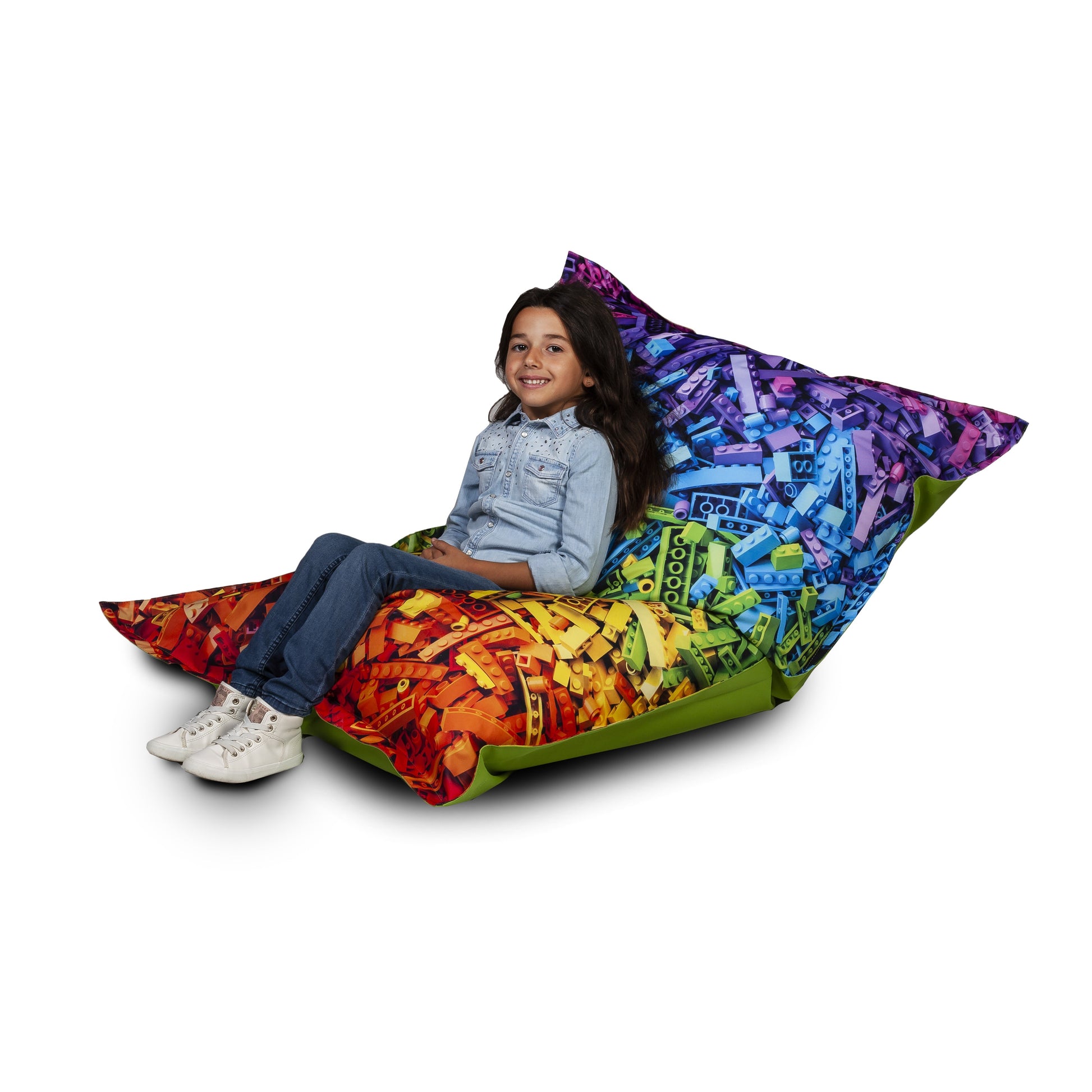 POUF POLTRONA SACCO CUSCINO IMBOTTITO TESSUTO POLIESTERE DESIGN 140x100 Cm