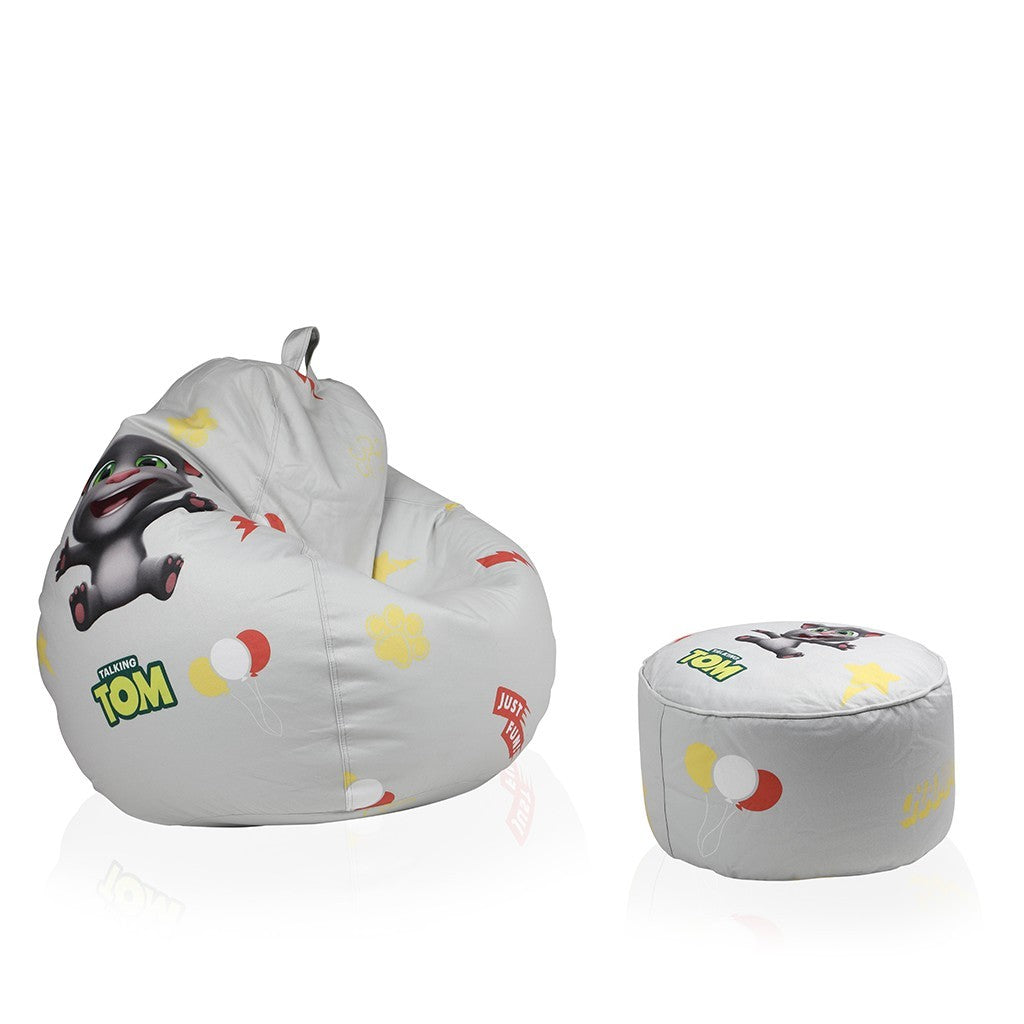 Poltrona Sacco completa di Poggiapiedi Talking Tom
