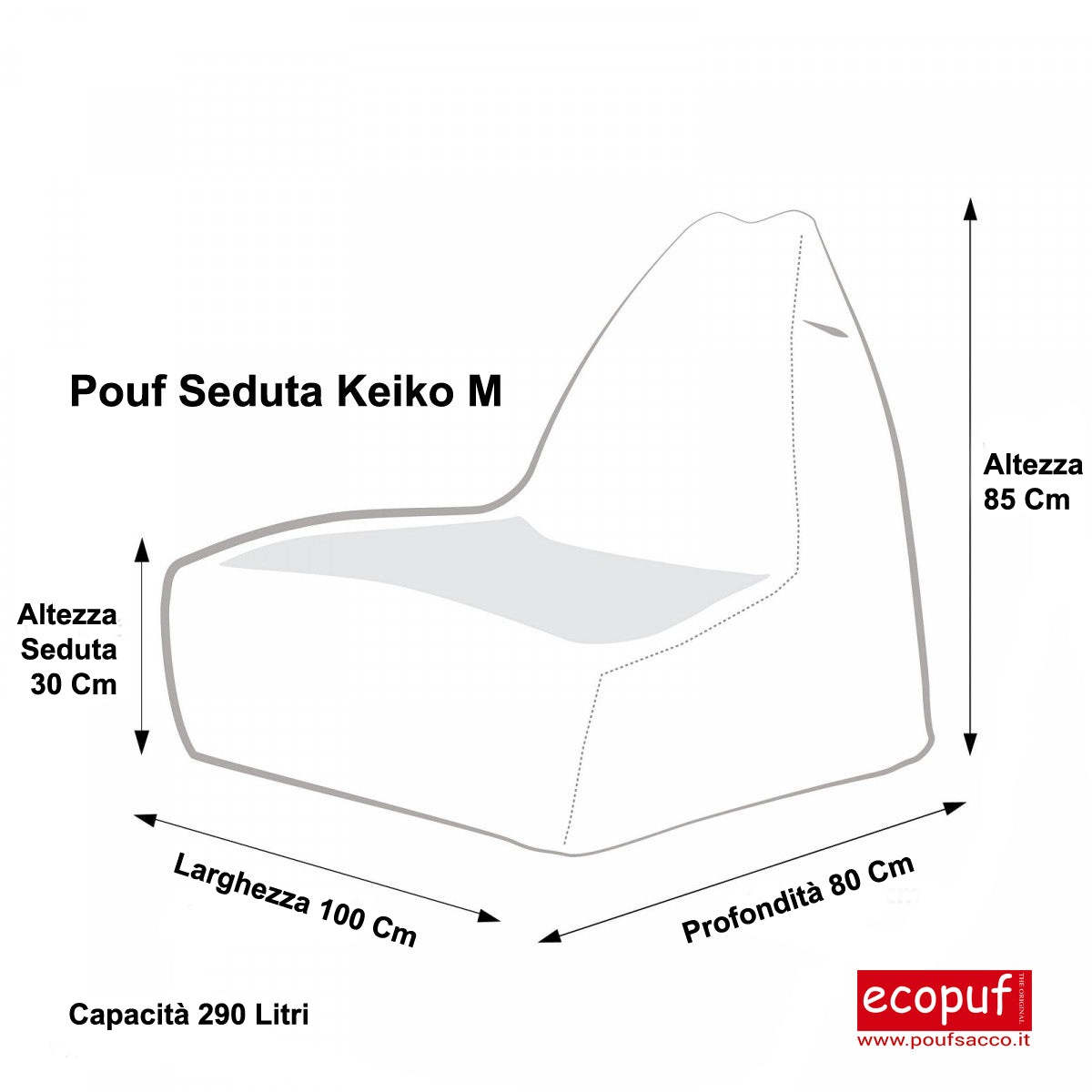 Pouf Poltrona Sacco Seduta Keiko M In Velluto Con Cuscino