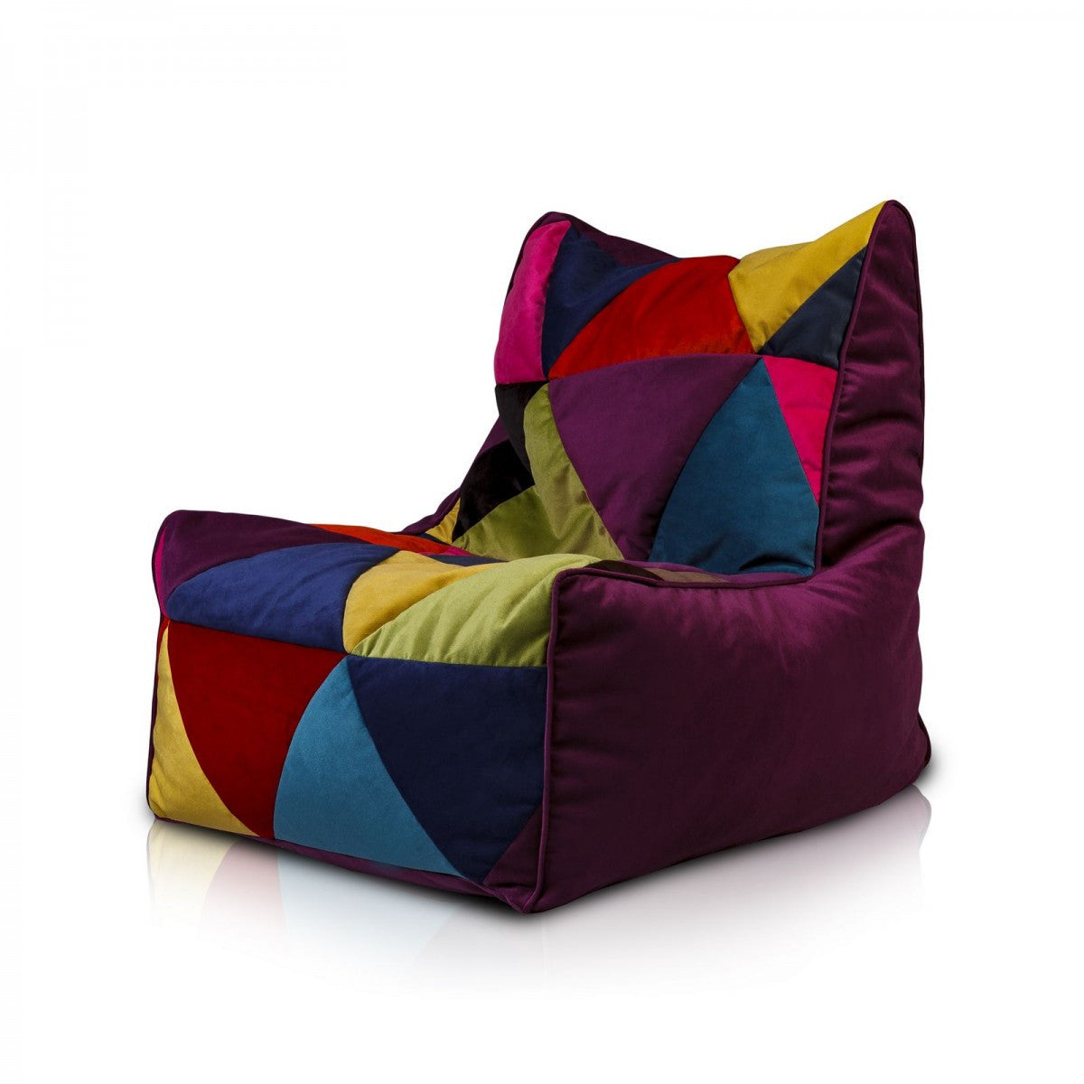 Solid Pouf Sacco Seduta Morbida in Microfibra Design Patchwork