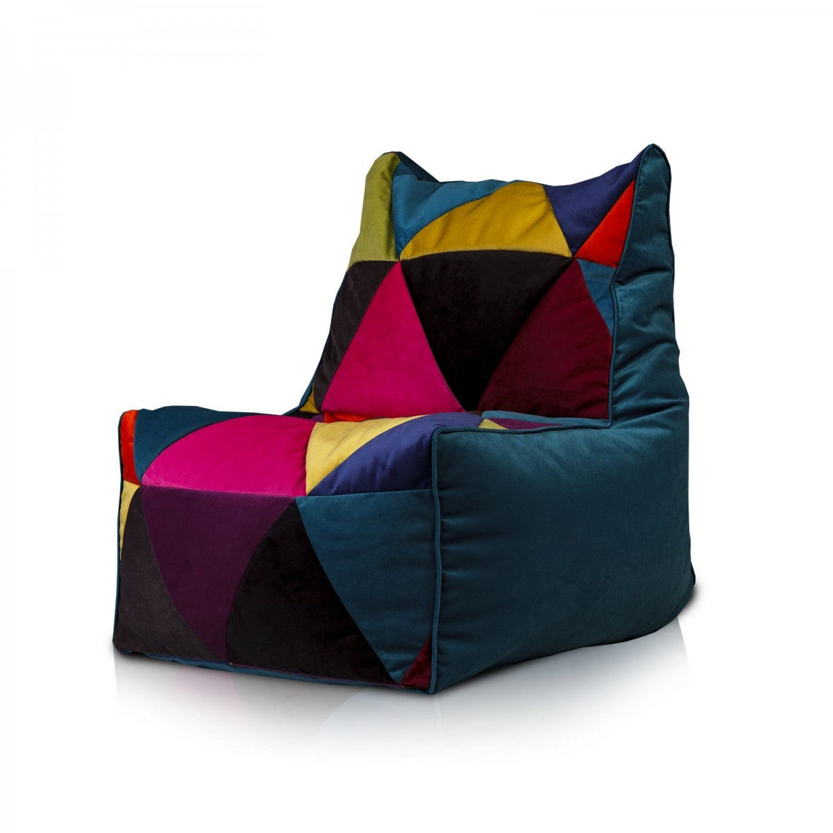 Solid Pouf Sacco Seduta Morbida in Microfibra Design Patchwork