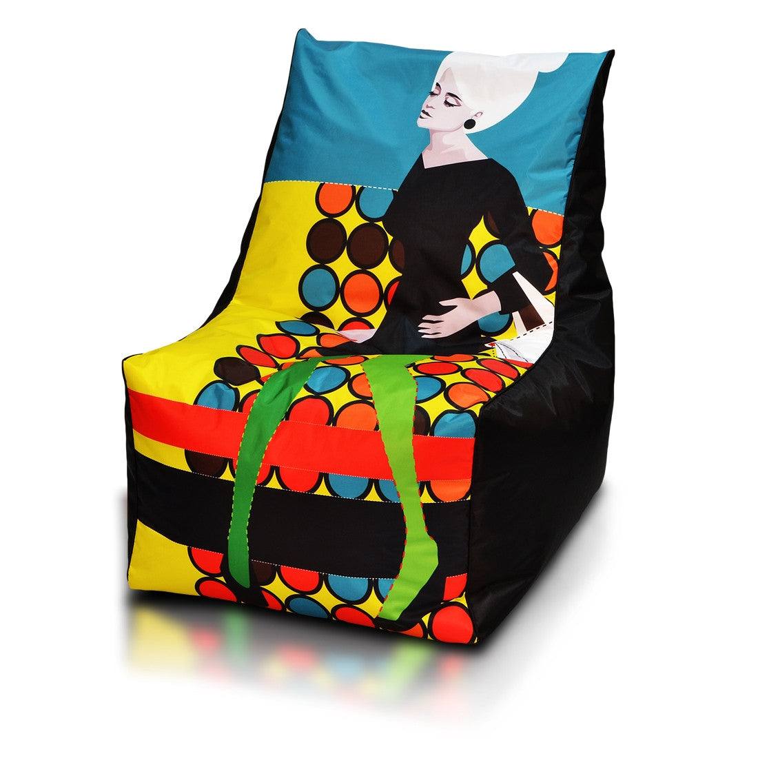 Solid Pouf Sacco con Imbottitura Seduta Morbida in Poliestere fantasia Design