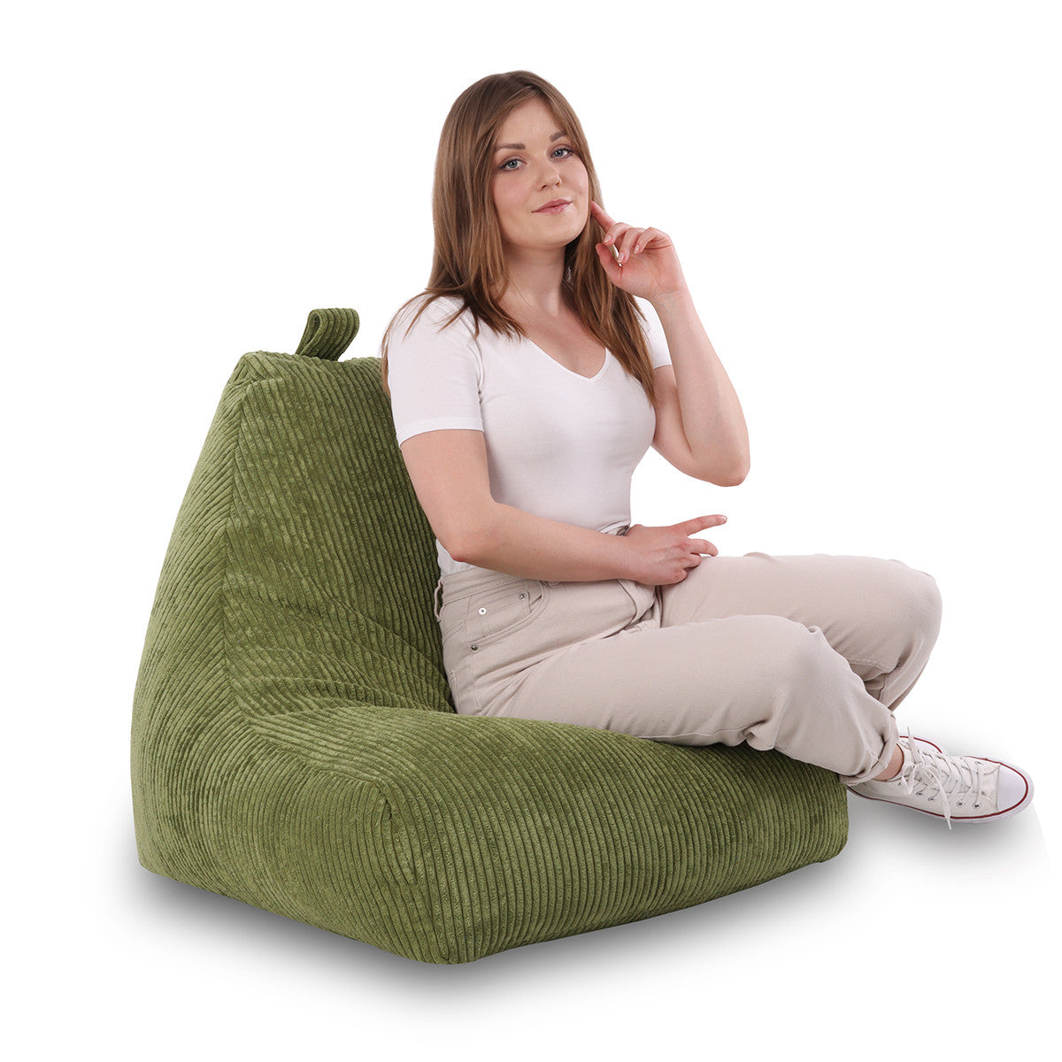 Pouf poltrona sacco seduta keiko s in velluto con Cuscino