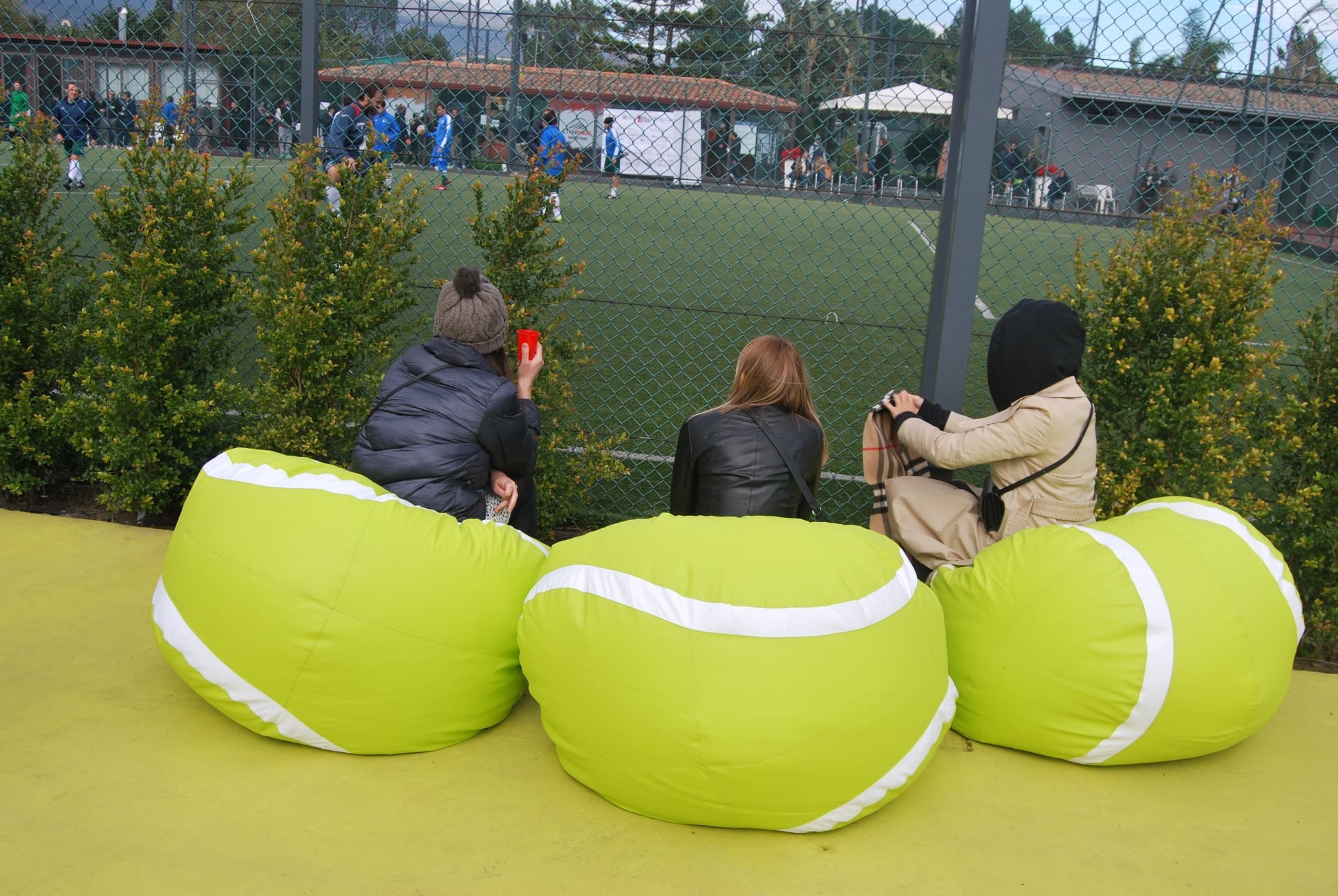 Pouf Poltrona Sacco Palla Tennis Padel Ecopelle