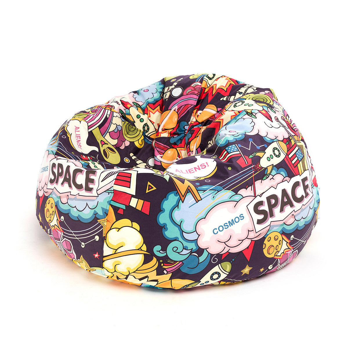 Sakwa M Pouf a Sacco con Imbottitura, Velluto Fantasia Design, sfoderabile