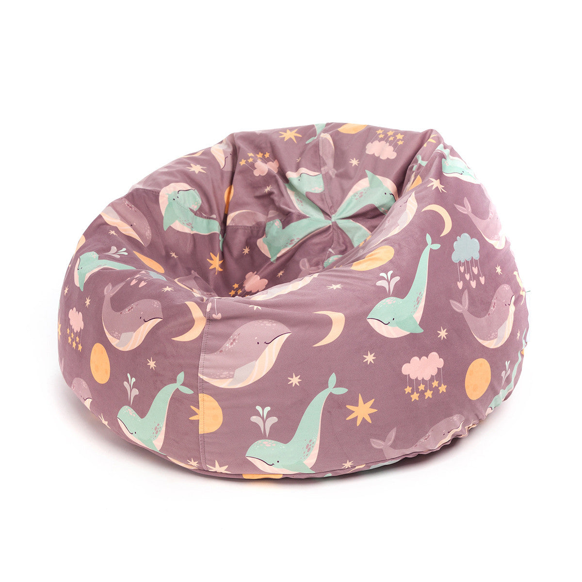 Sakwa M Pouf a Sacco con Imbottitura, Velluto Fantasia Design, sfoderabile