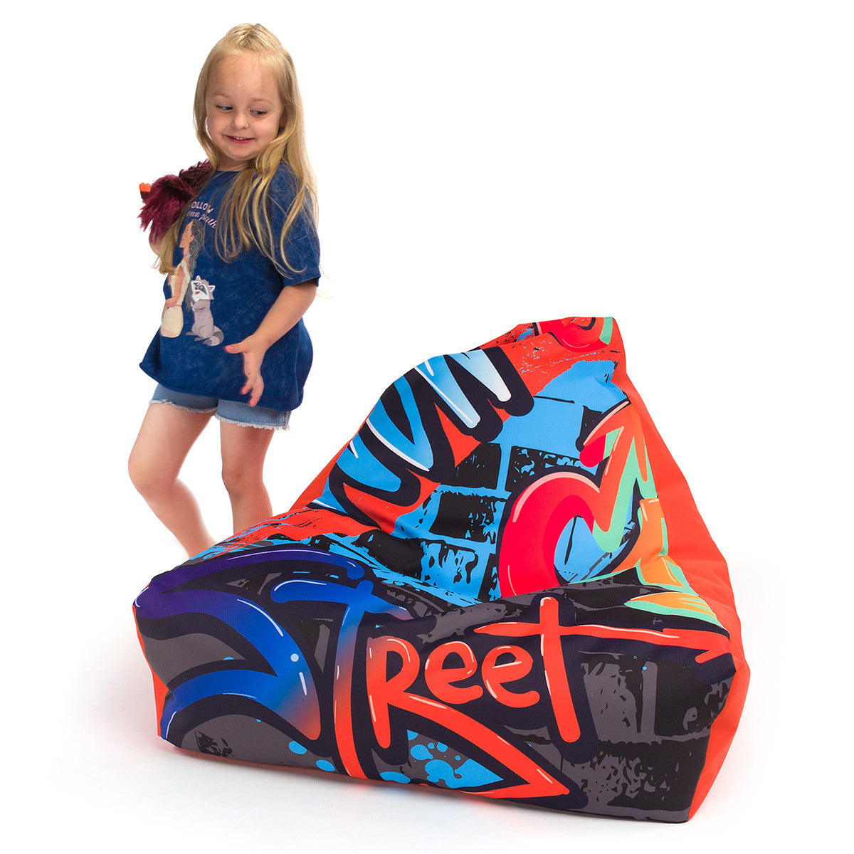 Keiko S Modern Poltrona Pouf Sacco Poliestere Design con Maniglia