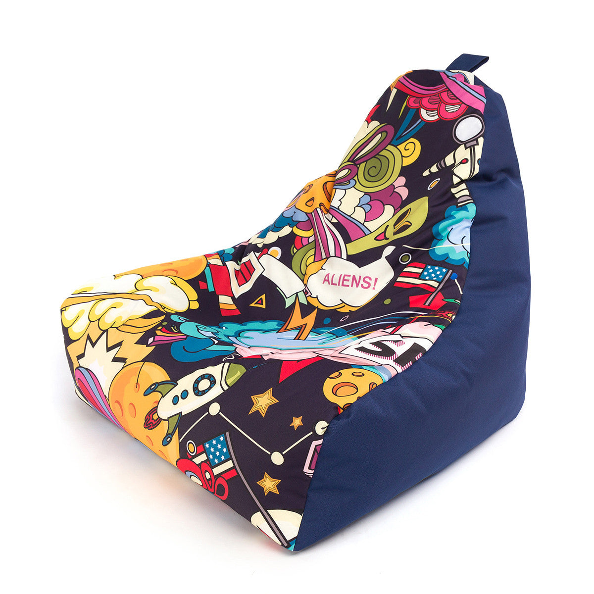 Keiko S Modern Poltrona Pouf Sacco Poliestere Design con Maniglia