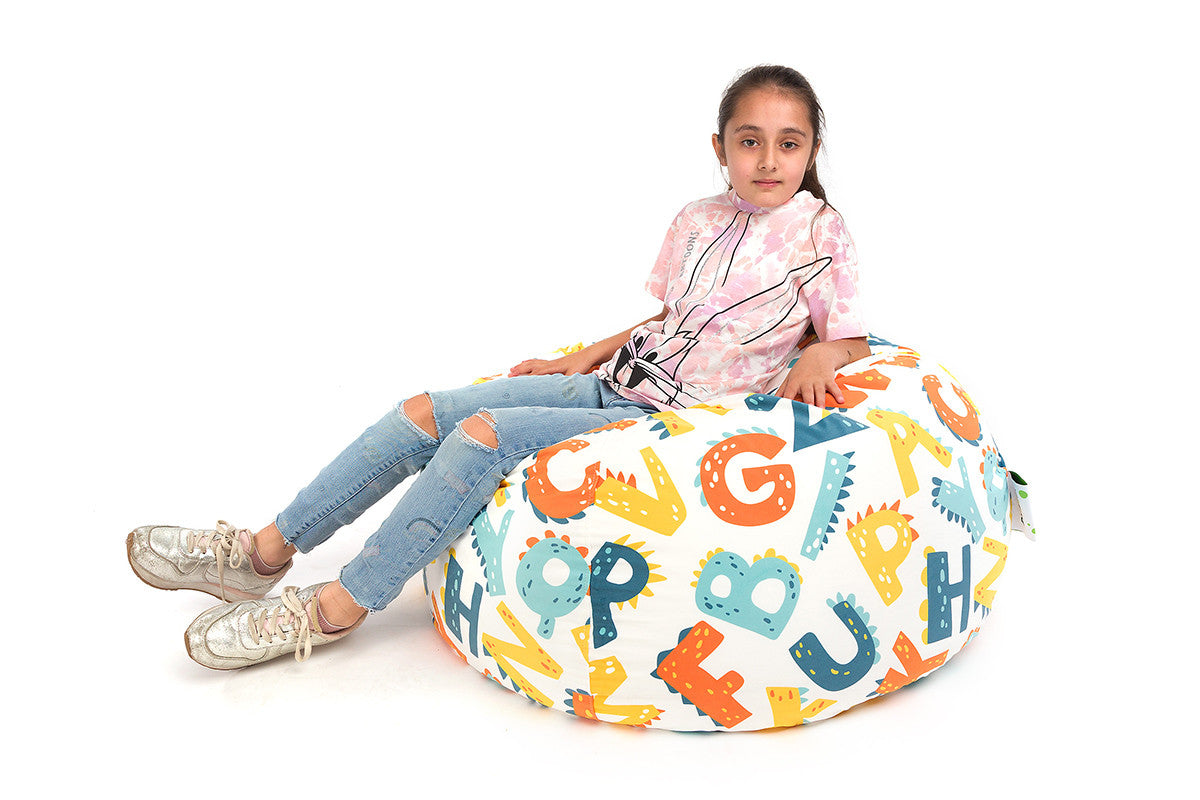Sakwa M Pouf a Sacco con Imbottitura, Velluto Fantasia Design, sfoderabile