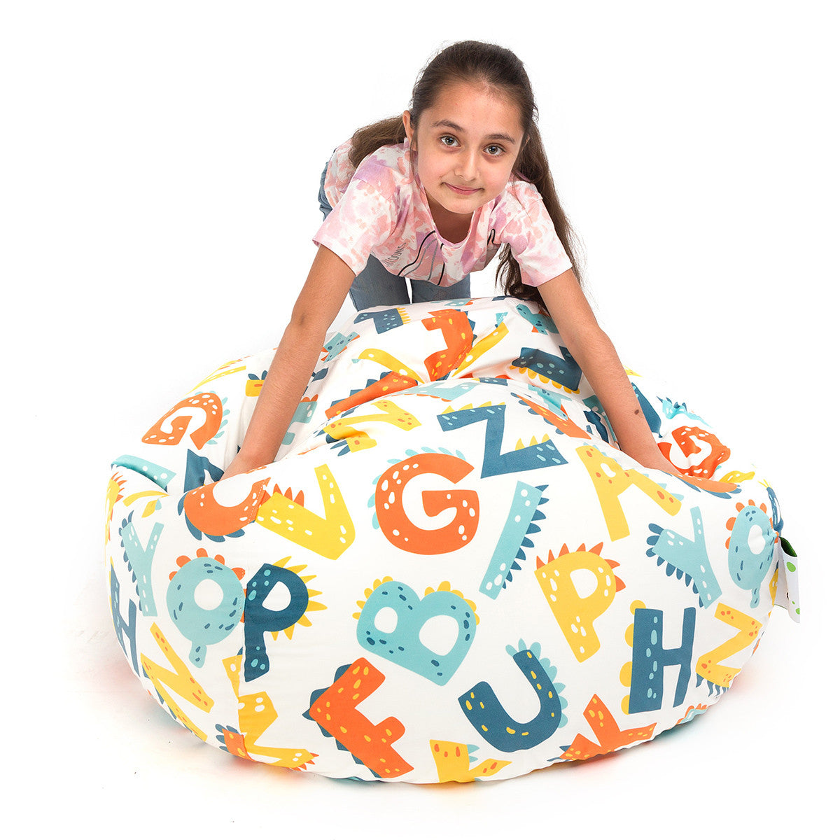 Sakwa M Pouf a Sacco con Imbottitura, Velluto Fantasia Design, sfoderabile