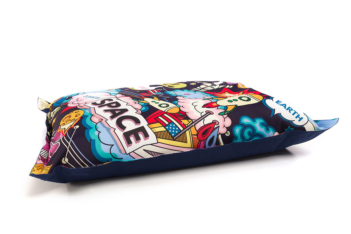 Cuscino S Pouf Poltrona Sacco in Poliestere Design Sfoderabile 100x140cm