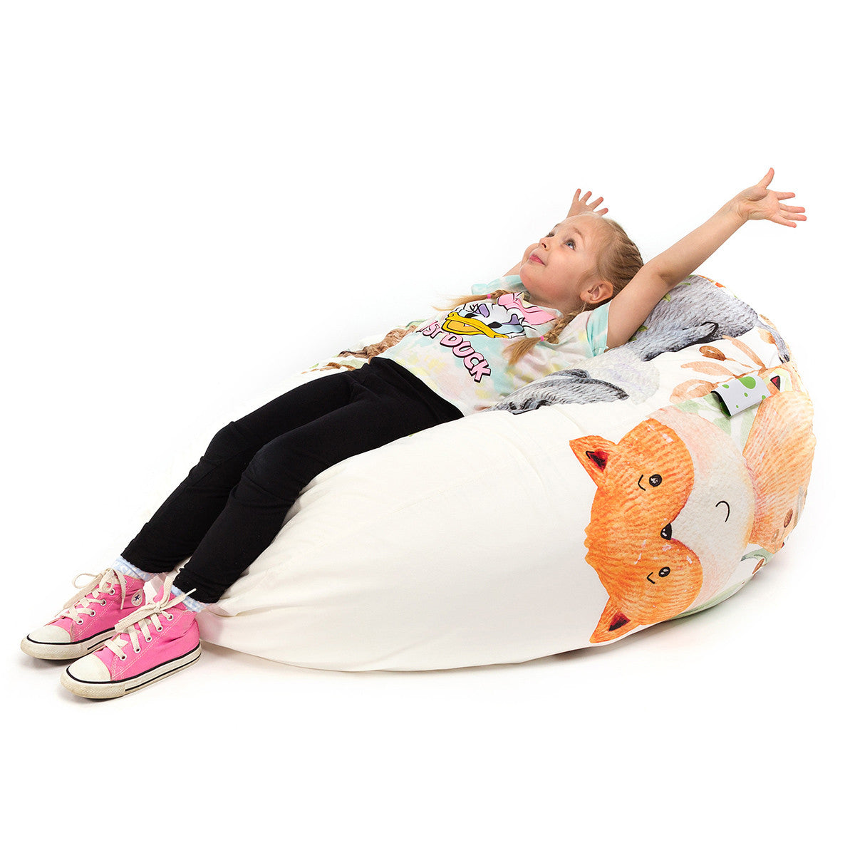 Pouf Poltrona Sacco in Morbido Tessuto Pile di Velluto fantasia Design sfoderabile