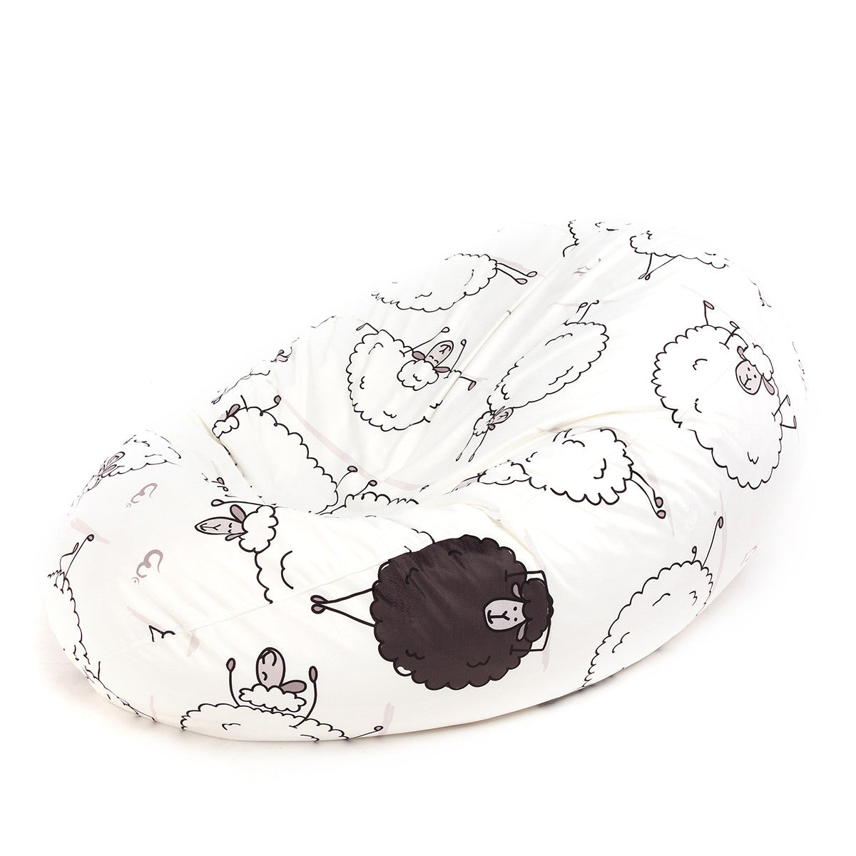 Pouf Poltrona Sacco in Morbido Tessuto Pile di Velluto fantasia Design sfoderabile