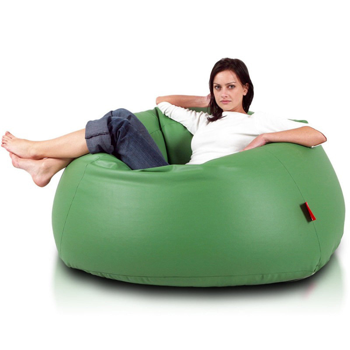 Cover Pouf Maxi in Ecopelle Verde E9 - pouf completo