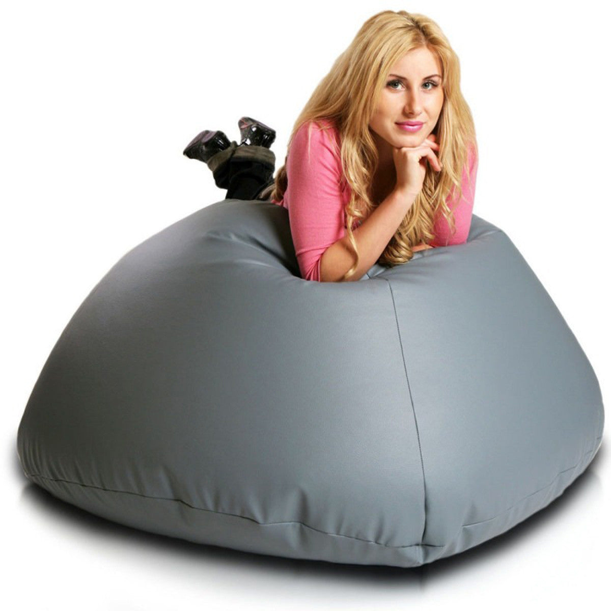 Cover Pouf Maxi in Ecopelle Grigio E15 - pouf completo