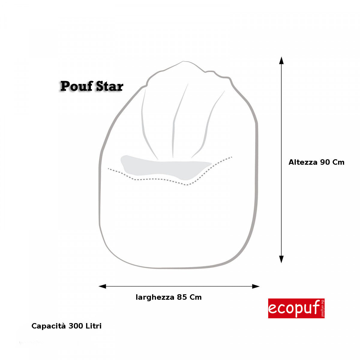 Pouf Poltrona a Sacco Star in Ecopelle