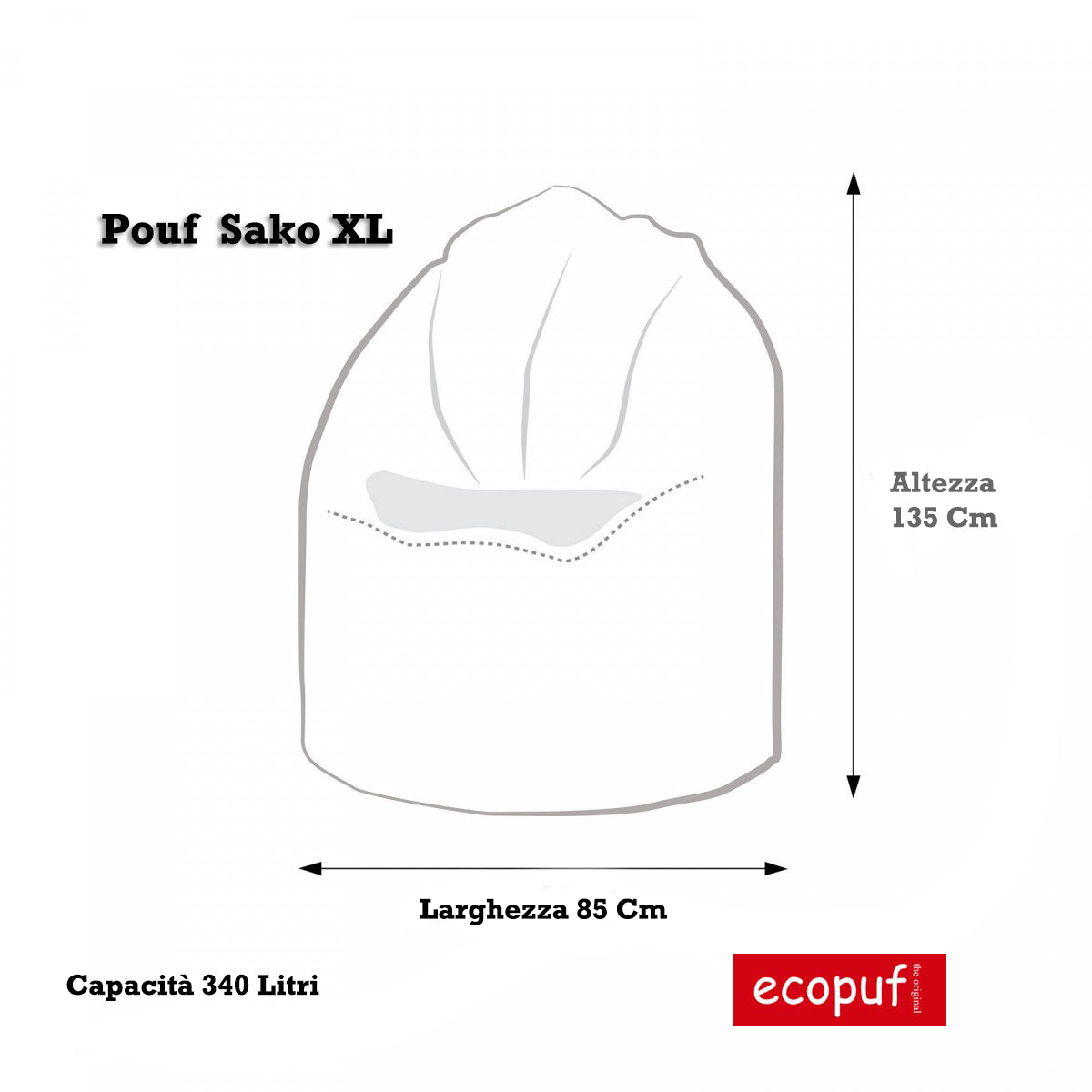 Pouf Poltrona Sacco XL Velluto a Coste con Poggiapiedi