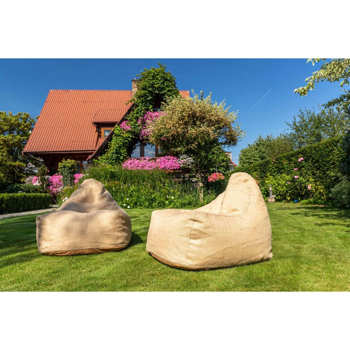 Pouf Poltrona Sacco 100% Juta Sfoderabile e Maniglia