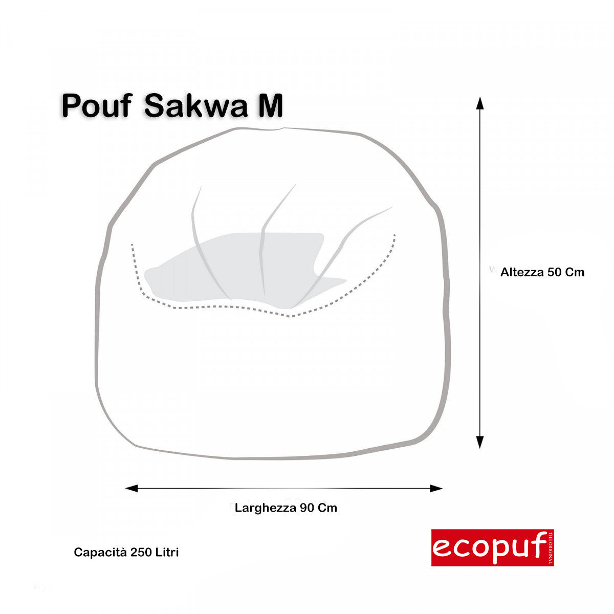 Pouf poltrona sacco sakwa m poliestere modern
