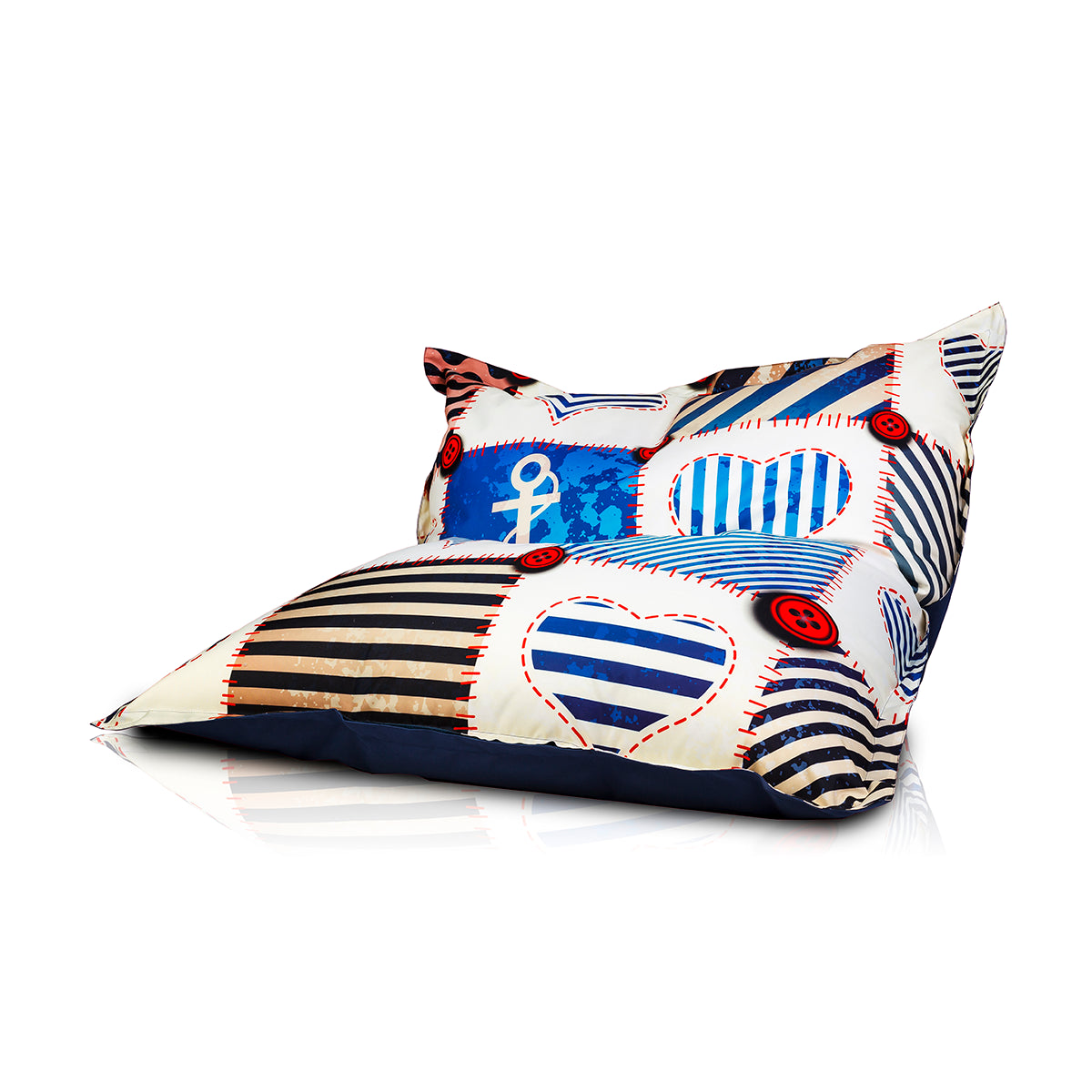 Cuscino M Pouf Poltrona Sacco in Poliestere Design Sfoderabile 135x170 cm