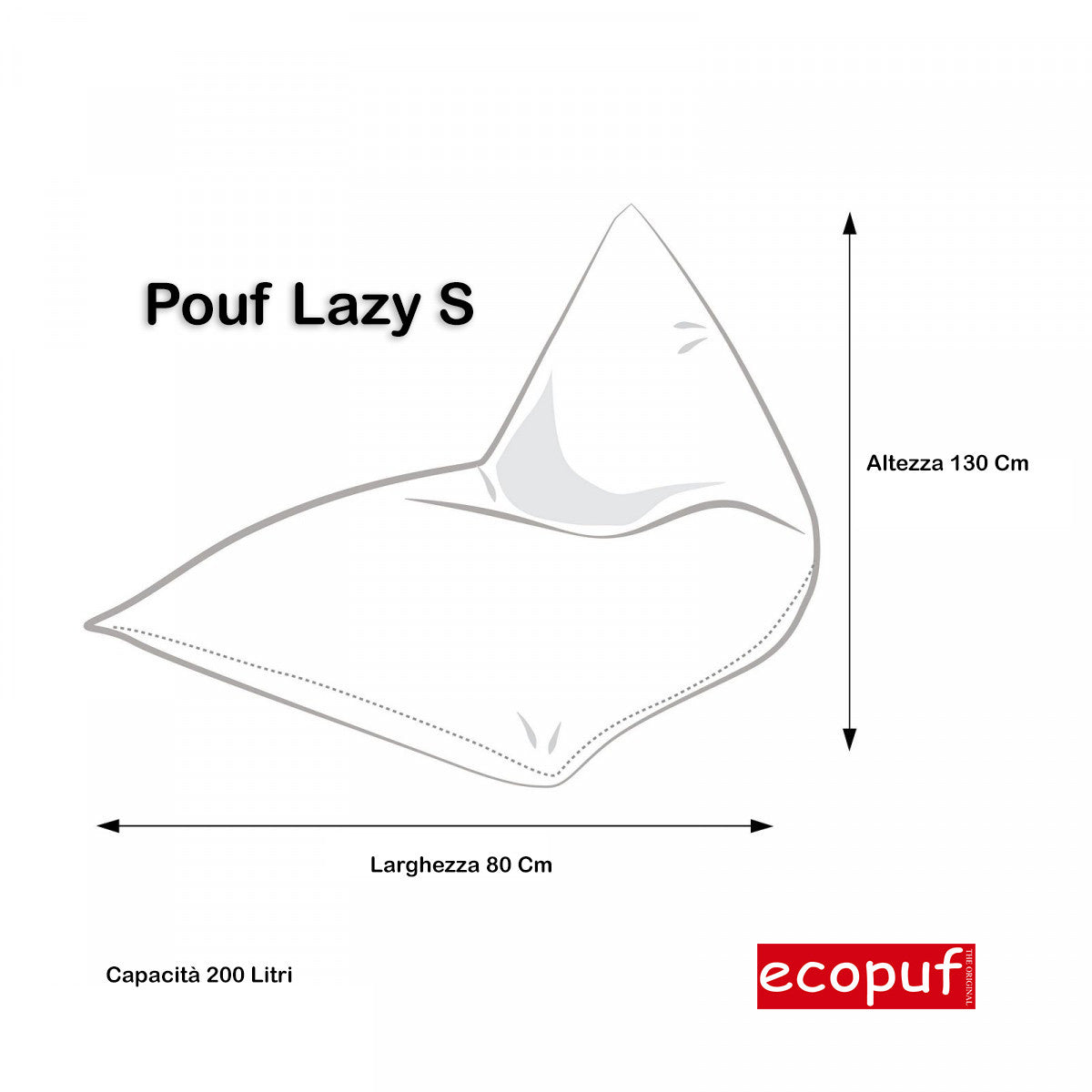 Pouf Triangolare Lazy S Cuscino da Terra 80x130cm Poliestere Impermeabile per Esterno