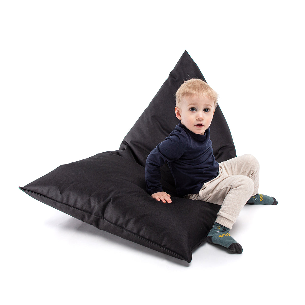 Pouf Triangolare Lazy S Cuscino da Terra 80x130cm Poliestere Impermeabile per Esterno