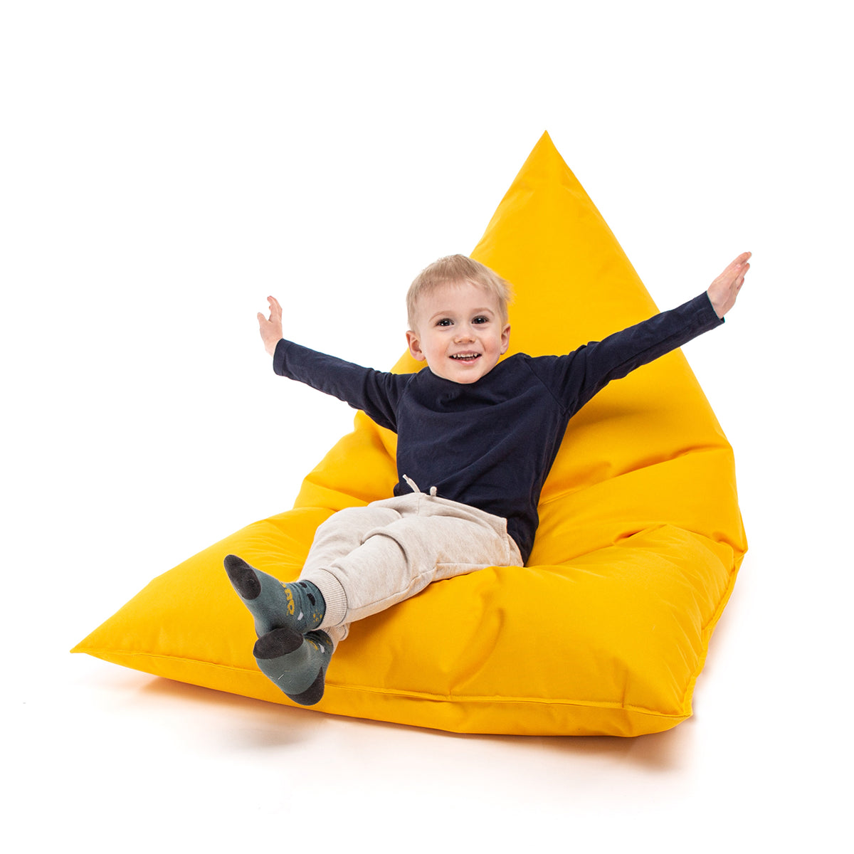 Pouf Triangolare Lazy S Cuscino da Terra 80x130cm Poliestere Impermeabile per Esterno