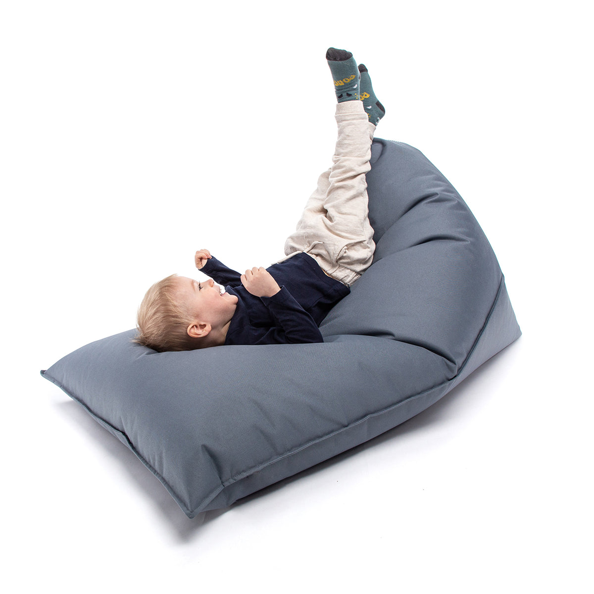 Pouf Triangolare Lazy S Cuscino da Terra 80x130cm Poliestere Impermeabile per Esterno