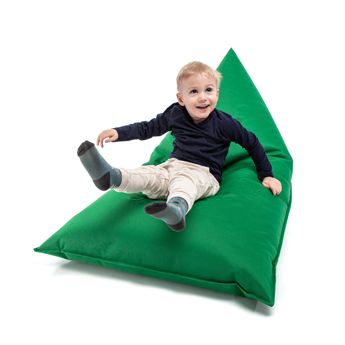 Pouf Triangolare Lazy S Cuscino da Terra 80x130cm Poliestere Impermeabile per Esterno