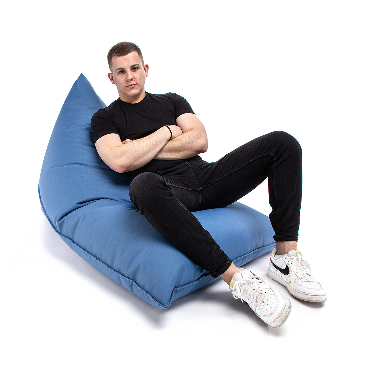 Pouf Triangolare Lazy M Cuscino da Terra 150x100cm Poliestere Impermeabile per Esterno