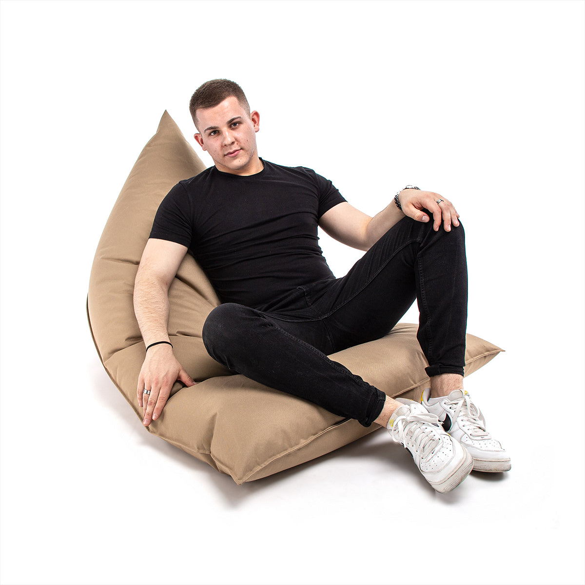 Pouf Triangolare Lazy M Cuscino da Terra 150x100cm Poliestere Impermeabile per Esterno